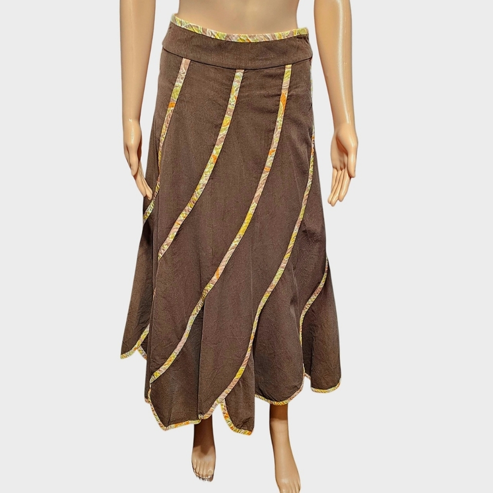 Marc Jacobs Vintage Brown Corduroy Cottagecore Maxi Skirt Sz 4